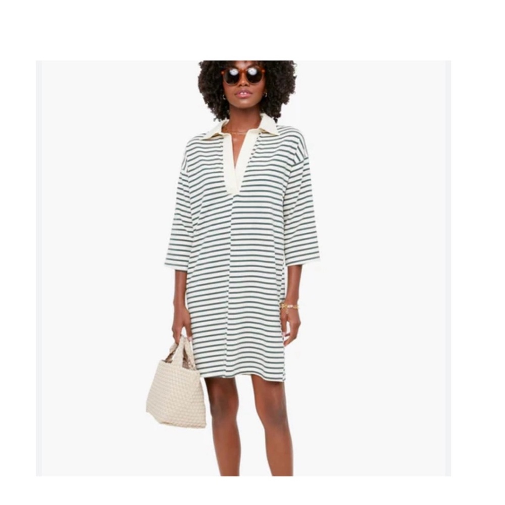 Tuckernuck Green Stripe Ashton Knit Polo Dress NWOT